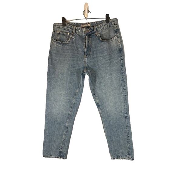 Zara Blue Cotton Button Fly Straight Leg Classic Denim Jeans Men Sz 36 - Picture 1 of 9